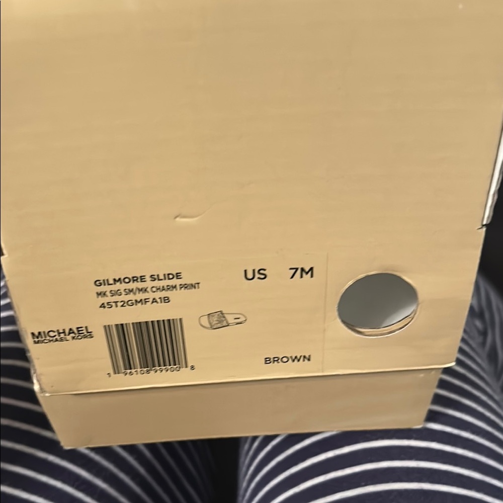 SOLD.....Michael Kors Brown Gilmore Slide Sandals